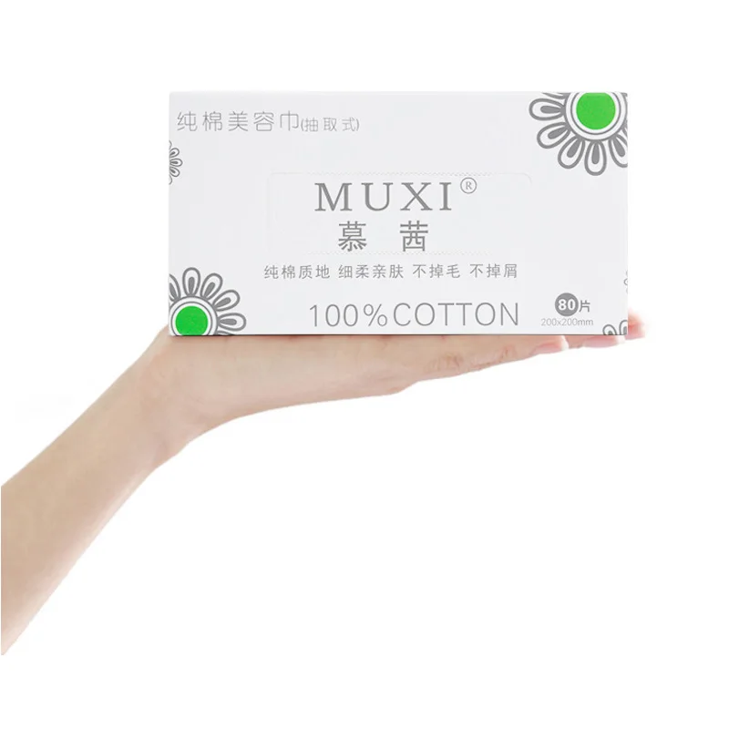 

Wash Towel 80 piece cotton Authentic Muxi Disposable 100% Cotton Wash Towel Cleansing towel Extractable beauty towel No added