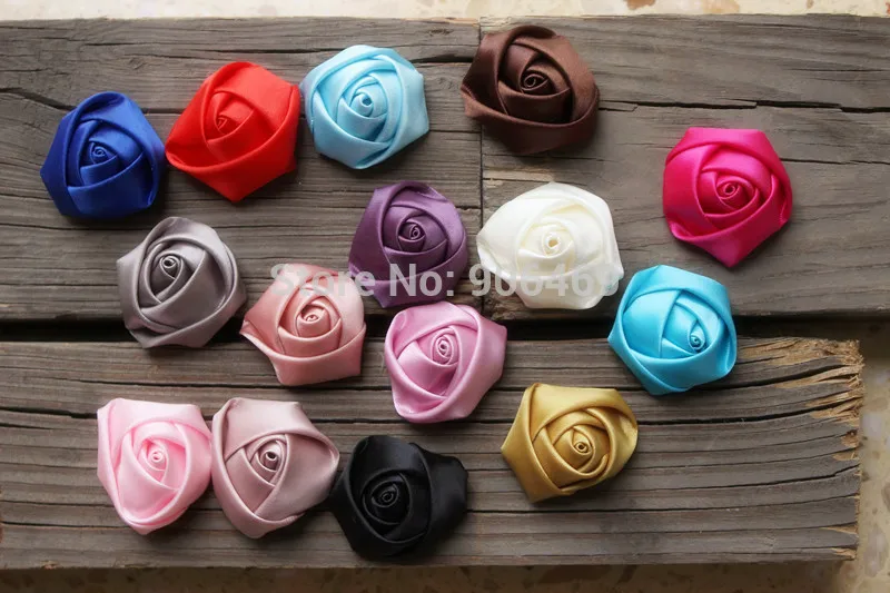 Satin Rosettes Rolled Flower fabric girl Flowers | Украшения и аксессуары