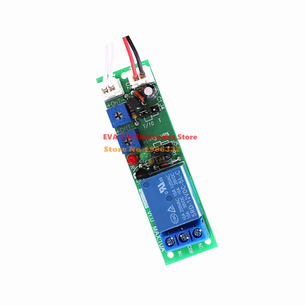 

WS16 DC 12V Infinite Cycle Delay Timing Time Relay Timer Control ON-OFF Loop Switch Module Double Adjustable 0~15 minutes