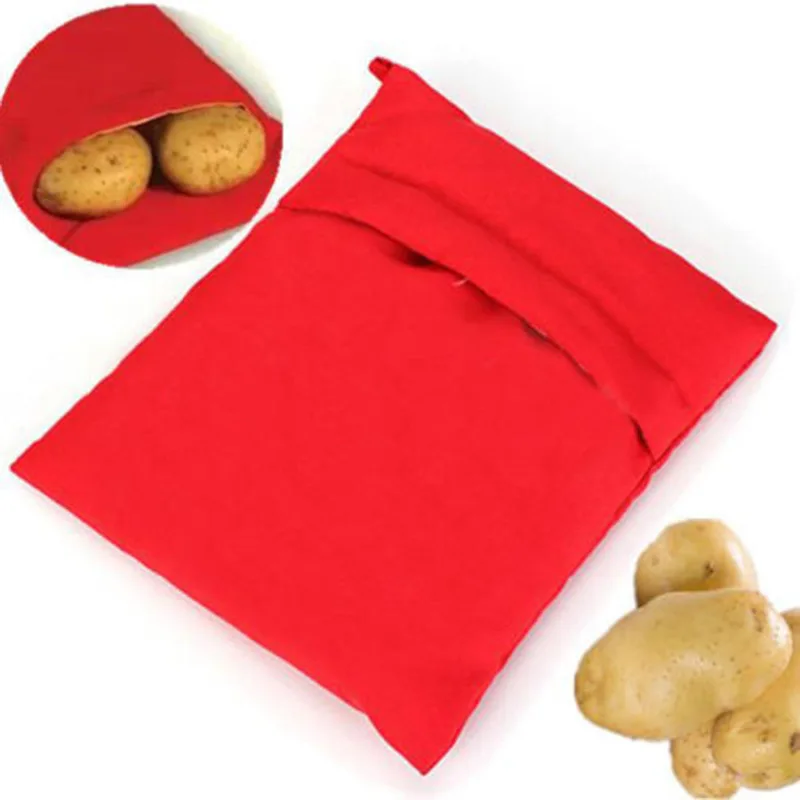 

1 PC Red Reusable Baking Bag Washable Cooker Bag for Potato Baked 4 Potatoes Microwave Easy to Baking Tool Kitchen Accessories