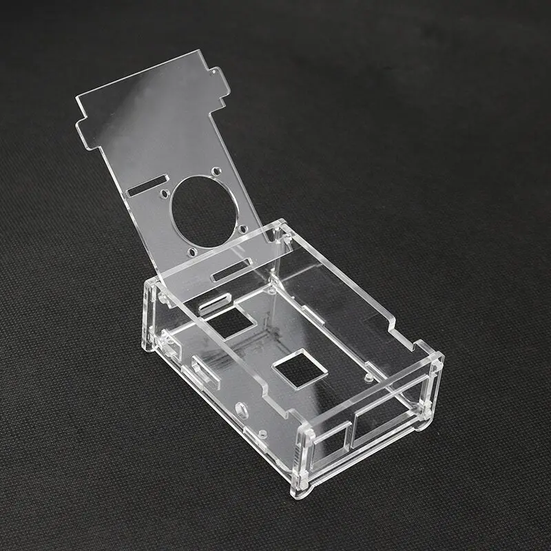 For Raspberry Pi 3 Model B+(Plus) Acrylic Case Transparent Box Cover Shell+ Cooling Fan+Aluminum Heat Sink For Raspberry Pi 3