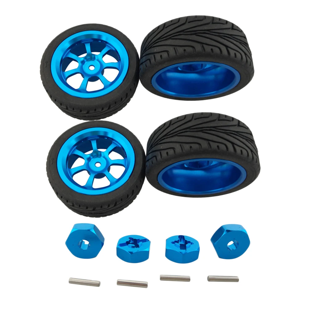 RC Alloy Tires Wheels &Hex Nut for 1/18 Wltoys A959-B A979-B A959 A969 A949