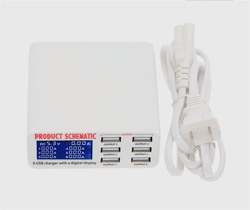 USB-Charger-Portable-Multi-USB-Port-Rapid-Charger-6-Port-USB-Socket-Fast-Charger-with-LCD