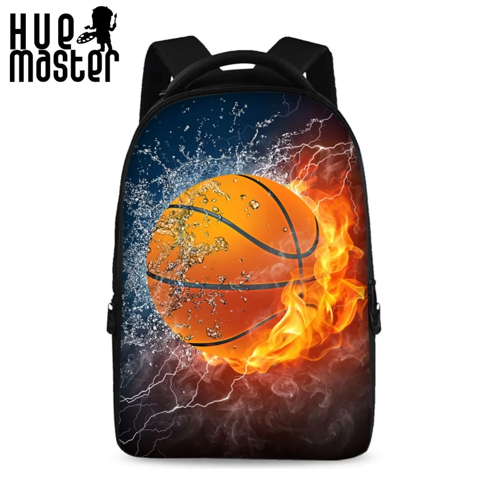 

HUE MASTER 17 inch ice and fire pattern cool creative school backpack men women's travel casual bag 15.6 inch laptop bagpack