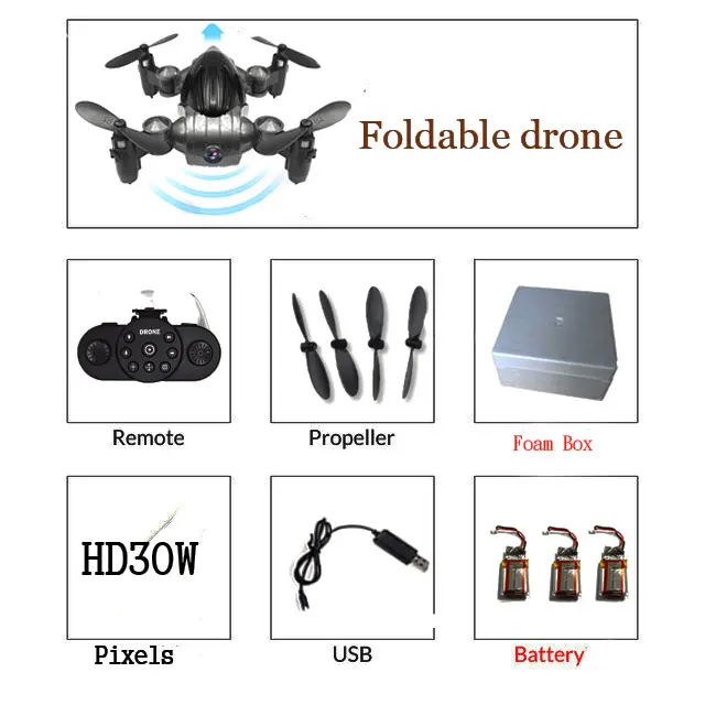 XY6100 мини-Дрон с/без HD камерой RTF WiFi FPV складной Радиоуправляемый Дрон с высоким режимом удержания Радиоуправляемый квадрокоптер Безголовый режим с часами - Цвет: F 30 Pixels 3