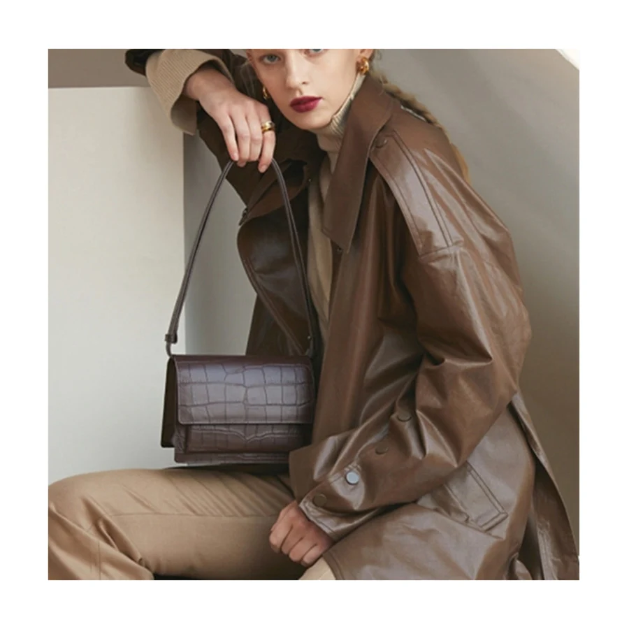 

Crocodile Pattern Flip Small Flap Bag Women Casual Shoulder Bags Designer Simple Messenger Bags Dinner Phone Bag New 2019