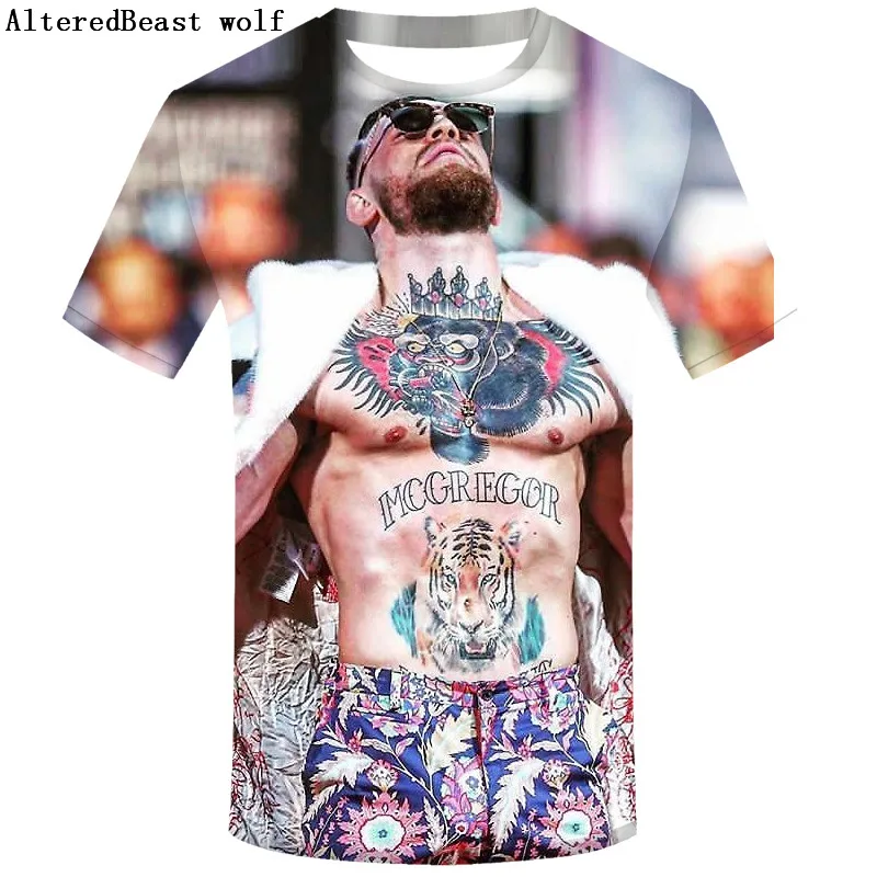 

2019 New 3d Men T-shirt Brand Conor Mcgregor Funny T shirt 3D Short Sleeve O-Neck Tops Casual Tees Hipster