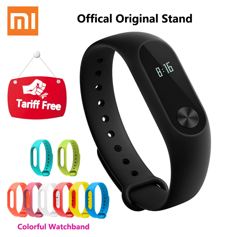 Оригинальный Xiaomi mi Band 2 Смарт фитнес Браслет часы браслет band OLED тачпад монитор сна