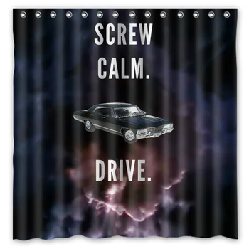 

Supernatural Printing Waterproof Shower Curtain 100% Mildewproof Polyester Fabric Bath Curtains 72x72inch With 12 Hooks