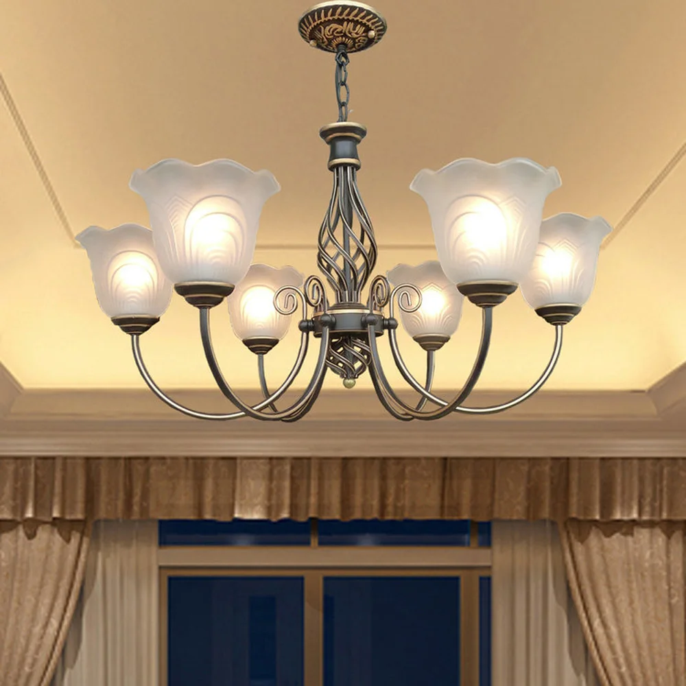

Suspension Antique Iron Chandelier 110V/220v  Bulb E27 Led Ceiling Lights Vintage Home Lighting Living Room Kitchen Chandelier