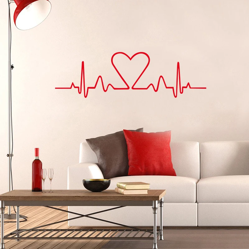 Vinyl wall sticker electric heart removable art wallpaper living room ...