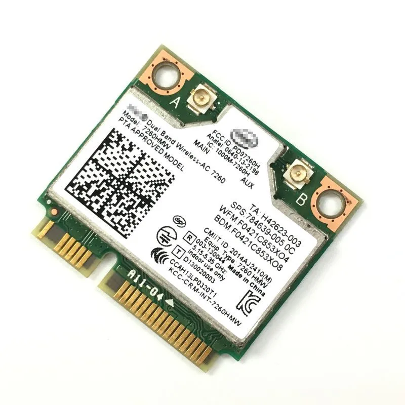 Ntel двухдиапазонный беспроводной-AC 7260 7260HMW 7260AC 7260 HMWAC half Mini PCI-e bluetooth беспроводной wifi 867 M+ 4.0BT