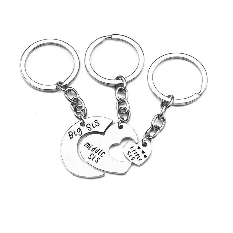 3 Sisters key chain set Huge sale little Sis Middle Sis Big Sis key chains all 3 