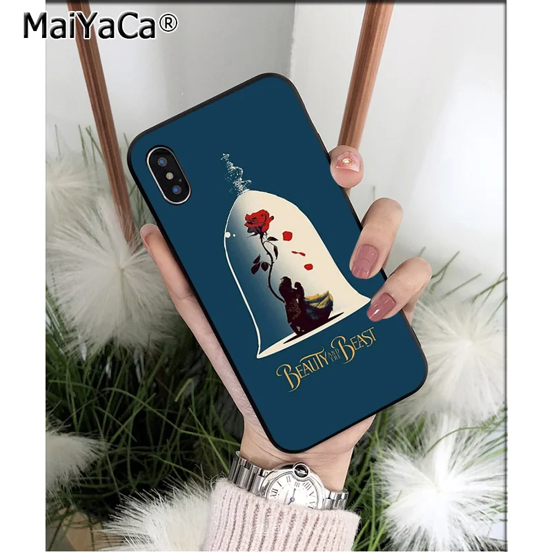 Мягкий силиконовый чехол для телефона MaiYaCa Beauty And The Beast Rose из ТПУ Apple iPhone 8 7 6 6S Plus X XS