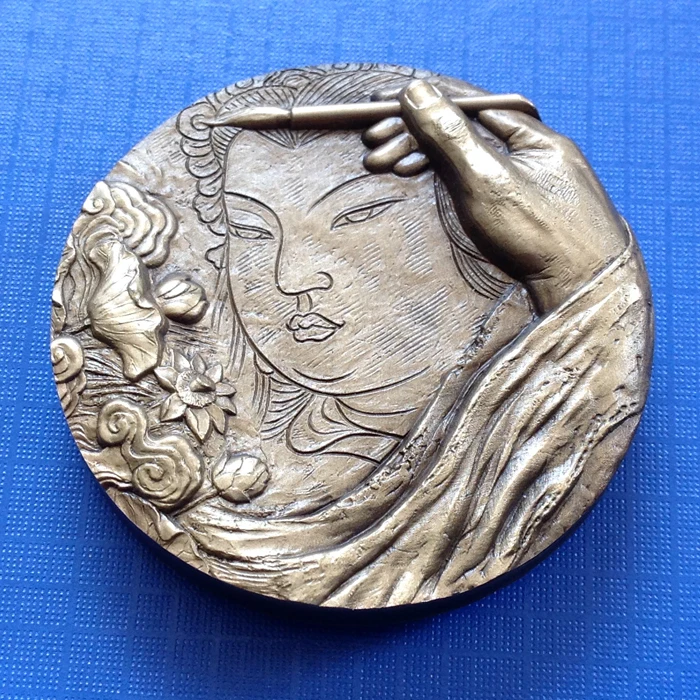 45 мм картина Grandmaster WU Daozi бронзовая медаль Shenyang Mint|mint| |