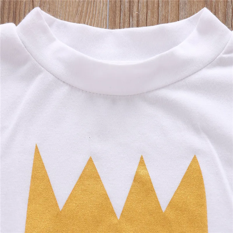 Футболка с принтом императорской короны для маленьких детей на 1 день рождения; одежда для маленьких мальчиков и девочек; рубашки; топы; красивая рубашка для малышей