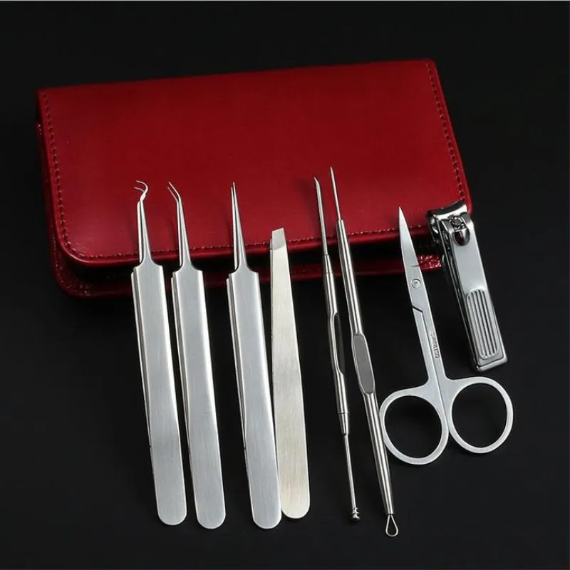 8PCS/Set High-grade Stainless Steel Blackhead Extrator With PU Bag Acupuncture Acne Needle Acne Blackhead Remover Face Care Tool 8PCS/Set High-grade Stainless Steel Blackhead Extrator With PU Bag Acupuncture Acne Needle Acne Blackhead Remover Face Care Tool