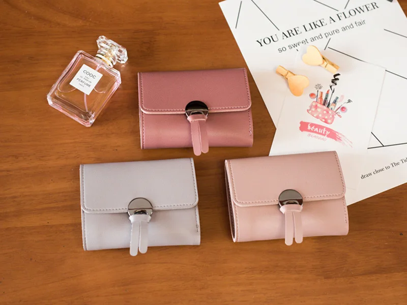 Women Short Wallet PU Leather Mini Female Money Purse New Fashion Foldable Credit Card Holder Lady Coin Bags Girl Wallets WT0121 (12)