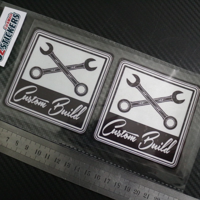 

CUSTOM BUILD STICKERS x2 cross spanners motorbike cafe racer Camper Beetle