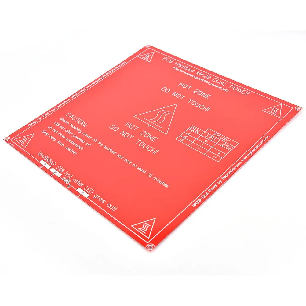 JETTING 3D принтер части PCB heatbed Mk2b 12 V/24 V Двойной источник питания 214x214mm Тепловая