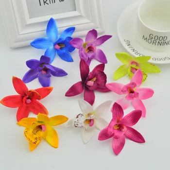 

100pcs 7cm Silk Phalaenopsisfor Home Wedding Decora Stamens DIY Fake Flower simulation Butterfly cheap artificial orchid flower