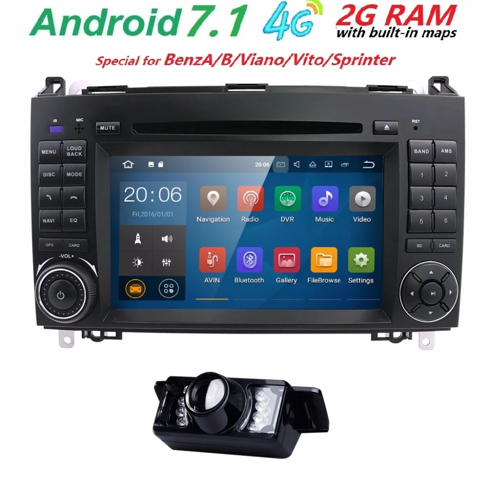 Android 7 1 2din Auto radio Car DVD multimedia for Mercedes Benz B200 A B Class