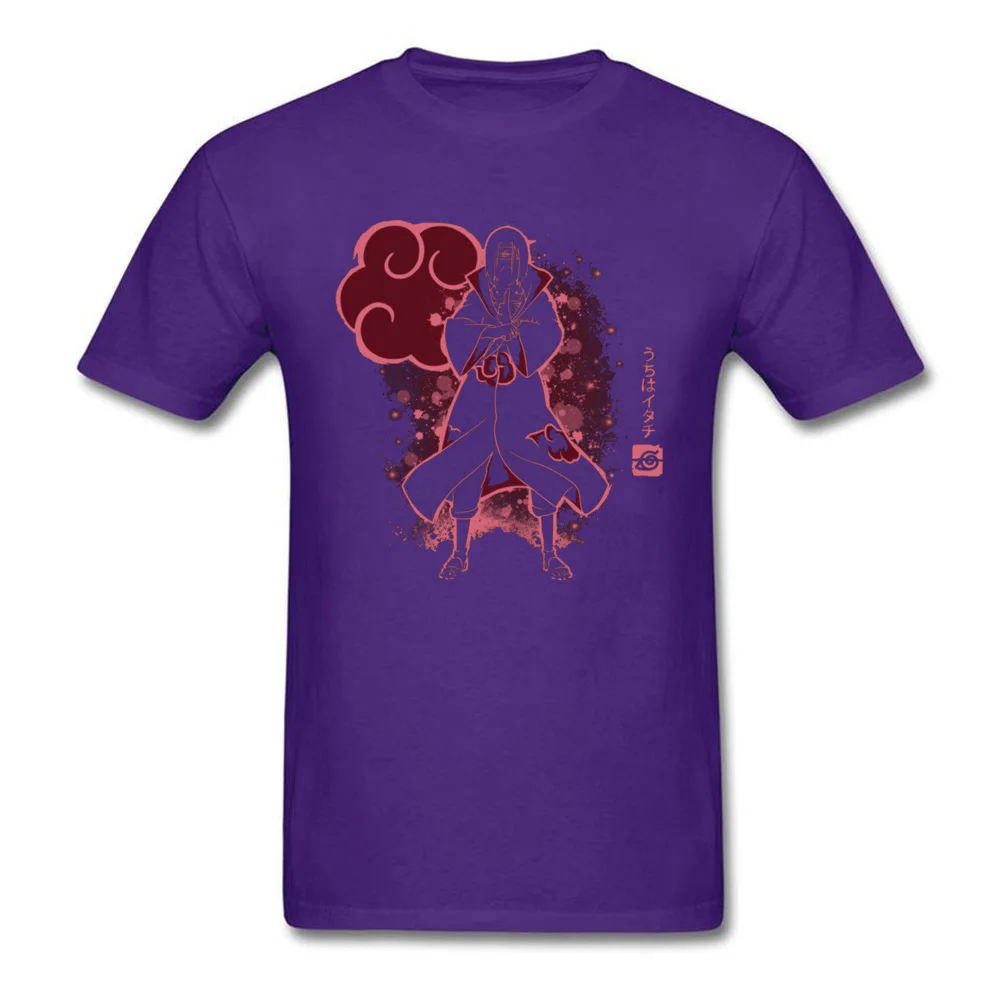 Itachi Uchiha Tshirts for Men Party Summer Tops Shirt Short Sleeve Retro Crazy Tops Tees Round Collar 100% Cotton Fabric Itachi Uchiha purple