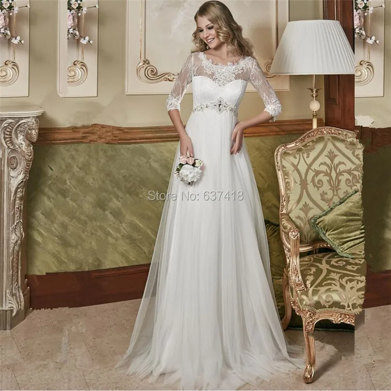 2016 Empire Waist Maternity Wedding Dress For Pregnant Women With