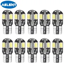 Buy Aslent 10PCS T10 w5w Led Canbus Error Free Car Interior Bulb White 5730 8SMD LED 12V Car Side Wedge Light White Lamp Bulb Free Shipping