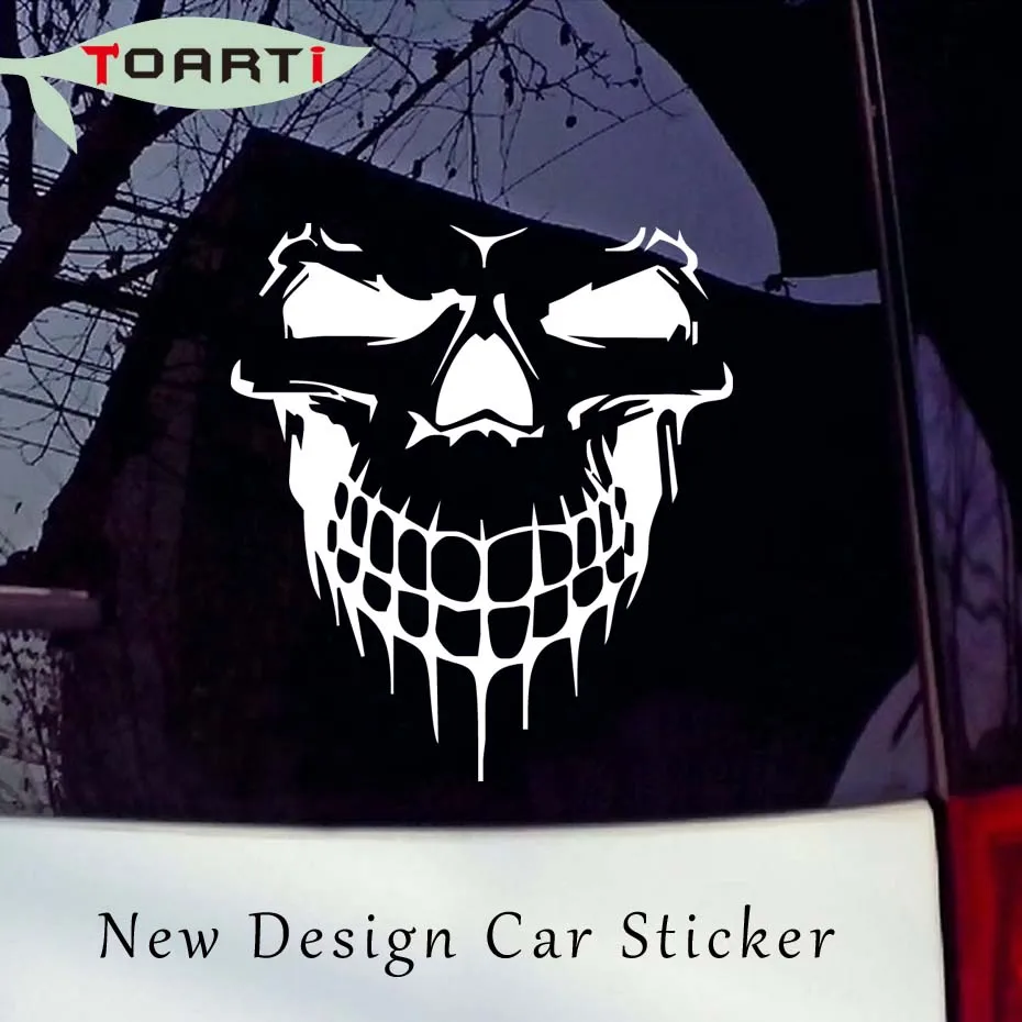 

59*53m Smiling Skull Car Sticker Vinyl Adhesive Large Graphic Sticker Car Styling Window Decoration