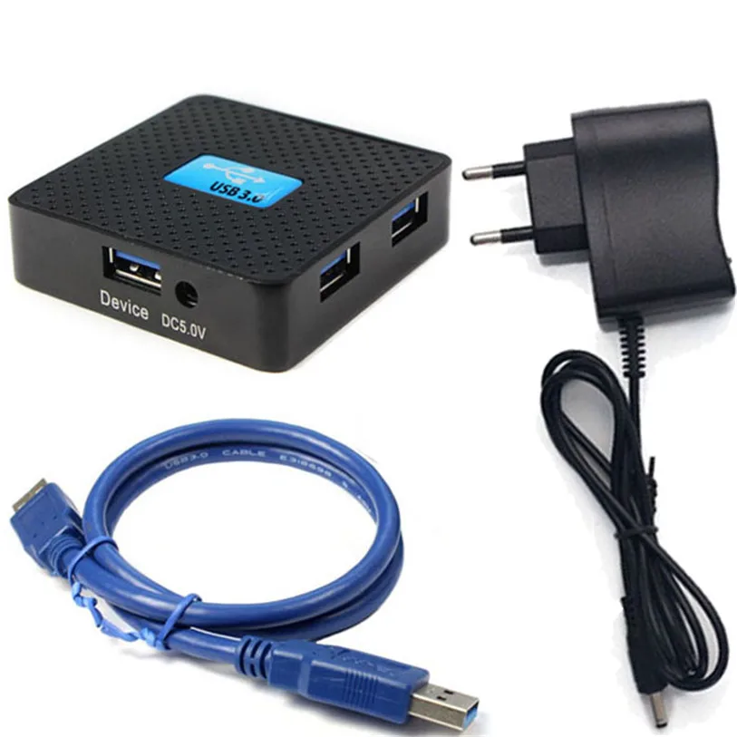 

CARPRIE EU 5Gbps External USB 3.0 4 Ports Hub Adapter With Power Adapter For PC drop shipping