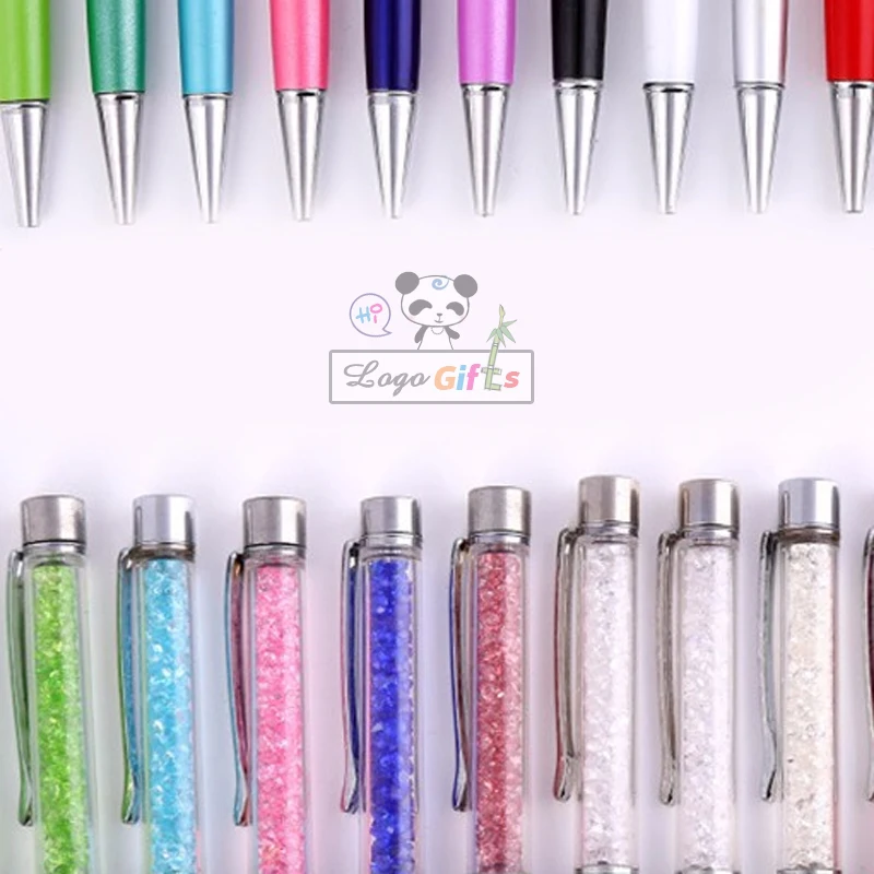 

Cute kawayii diamond pen with crystal in the pen head custom printed with wedding date for wedding gifts for guests souvenirs