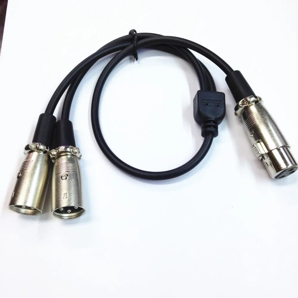 Cheap Hot sale XLR Male Double Female Audio Line 50cm XLR CANNON Male Two Female Audio Cable XLR Y-Split Male 3P Cannon Audio Cable 2