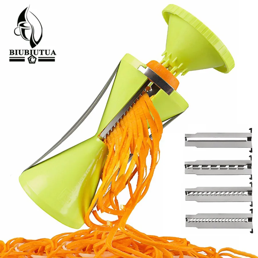 BIUBIUTUA Kitchen Tools Vegetable Spiral Slicer Cutter Spirelli Kitchen