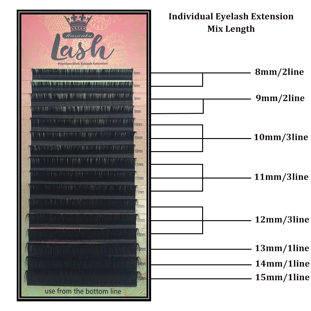 Masscaku Eyesashes 10 шт./лот C/D Curl 8-15 мм индивидуальное удлинение Настоящие шелковые японские ресницы много мягких черных