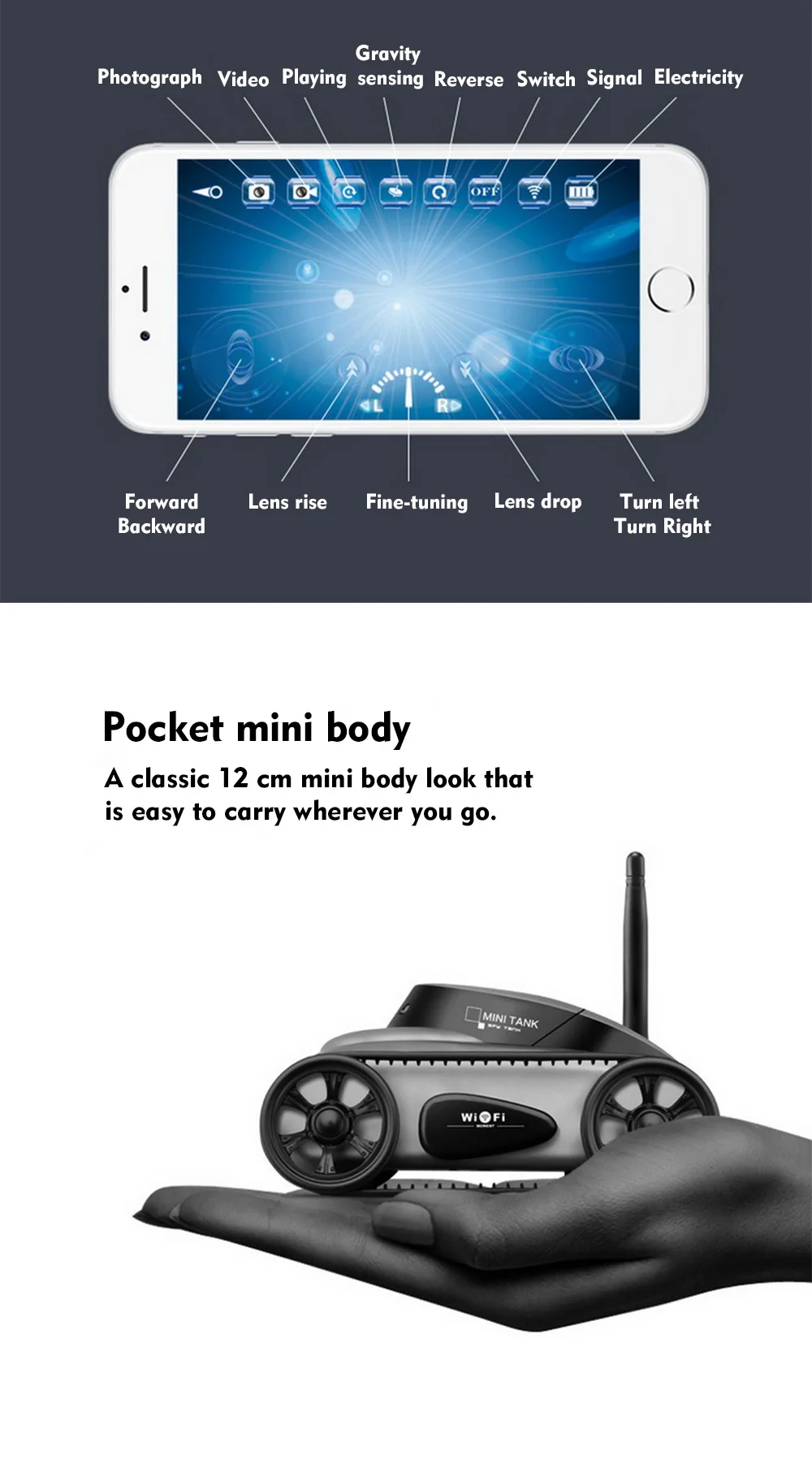 Игрушка на дистанционном управлении rc Танк 777-270 Мини WiFi RC автомобиль с камерой Поддержка IOS Телефон Android передача в реальном времени rc Танк FSWB