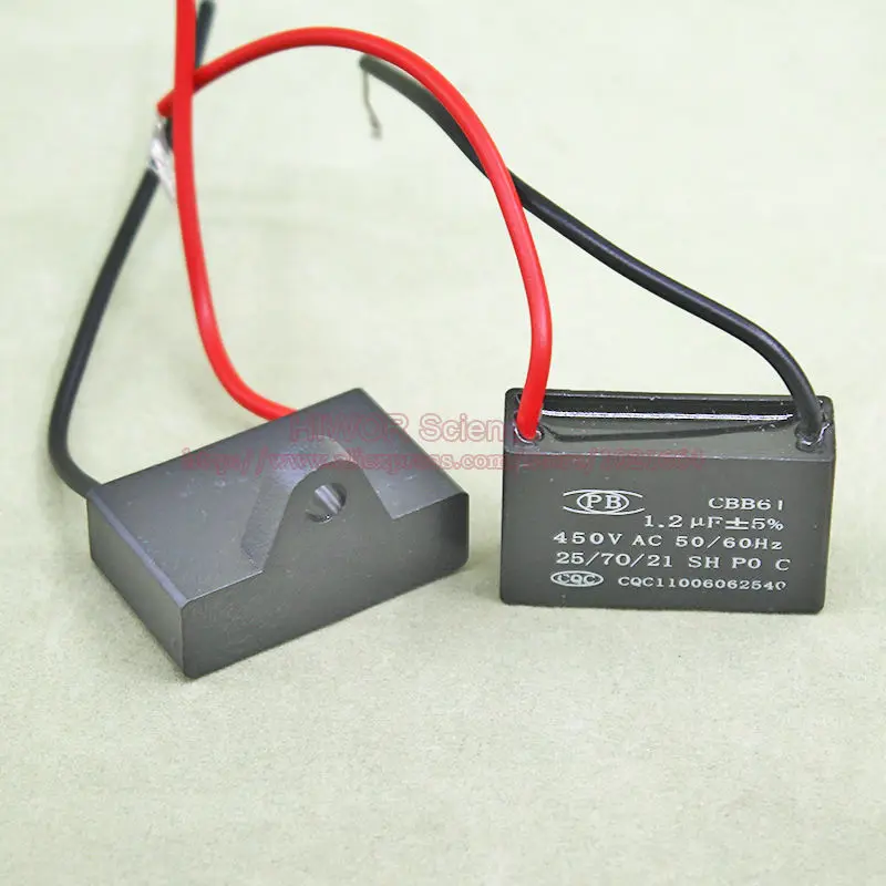 (10 шт./лот) конденсаторы CBB 1 2 мкФ 450V AC CBB61 металлизированный конденсатор для