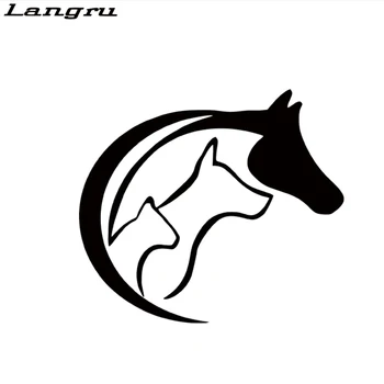 

Langru Car Stying Animal Lover Love Heart Vinyl Sticker Decal Horse Cat Dog Car Creative Stickers Jdm