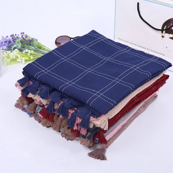 

Scarf women solid color cotton and linen scarves spring and summer long section of large art scarves shawls bandana SFYL12