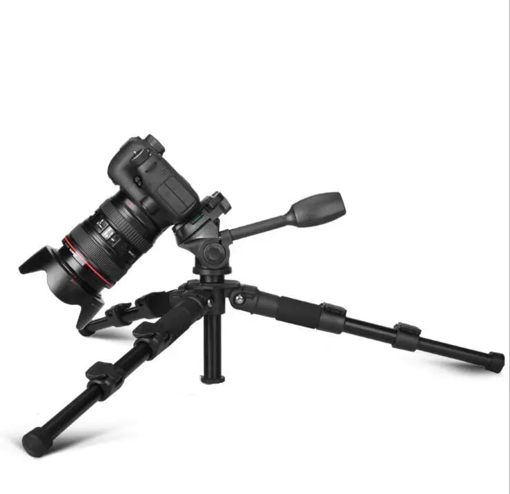 QZSD Q166Z Camera Tripod Mini Portable Tripods Multifunction Aluminium Tripod For SLR Camera 2 Section Leg With Quick Release