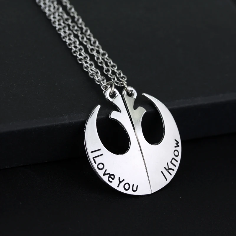

Movie Star Wars Return Of The Jedi'I love you &I know' logo Necklace men and women lovers' Necklaces pendants Jewelry