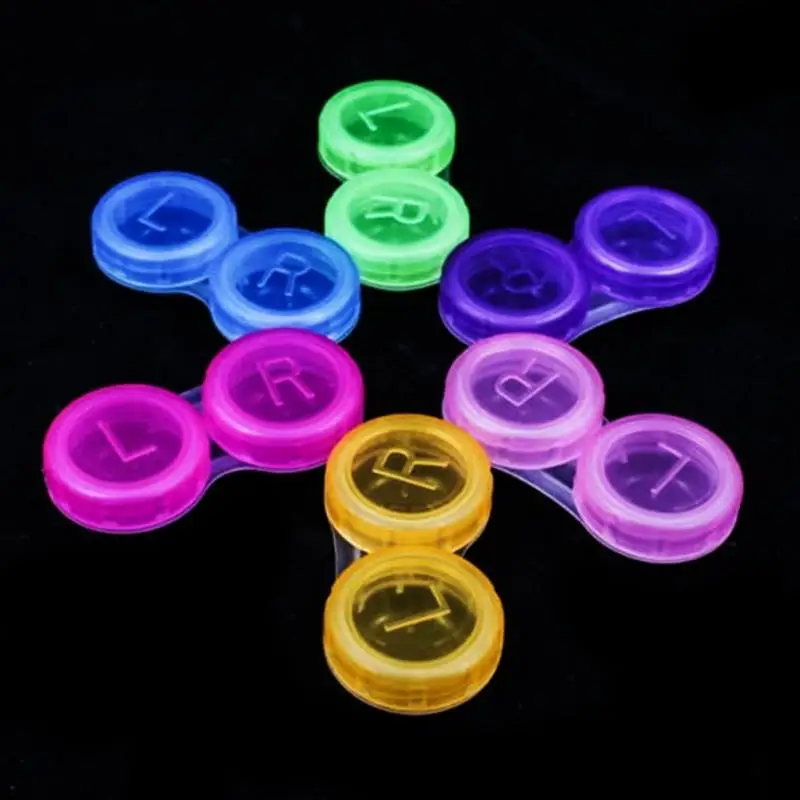 

2 Pc Stylish Portable Contact Lens Case Double-box Eye Care Box Cosmetic Travel Kit Holder Wholesale Color Randomly