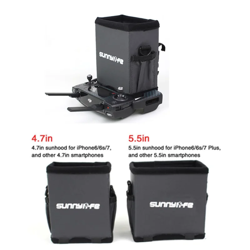 

Sunnylife DJI Mavic Air mavic pro Spark Remote Control Sunshade for 4.7" Phone 6 6S 5.5" 6Plus 7Plus Sunhood Lanyard Hang Strap