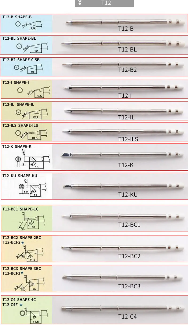 T12 серия паяльник наконечники T12 железный наконечник для паяльной станции паяльник наконечники