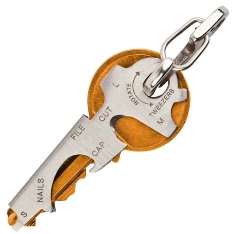 

DoreenBeads Fashion EDC Key Chain Silver Color Stainless Steel Multi Function Key Pendant Creative Gift Key Chains,1 Piece