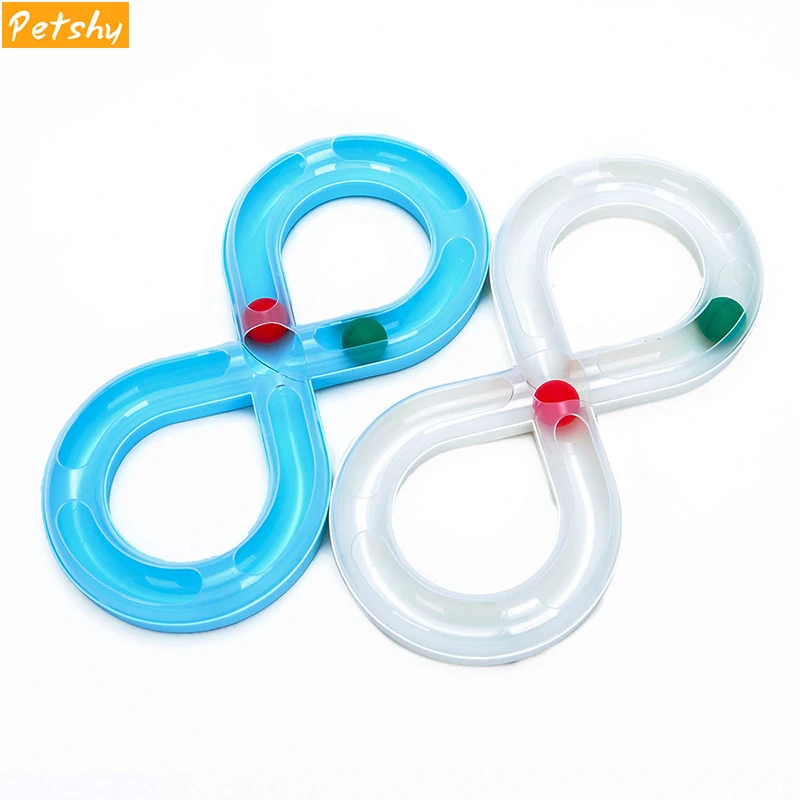 

Petshy Funny Cat Track Toys Ball Disk Plastics Non-slip Interactive Training kitten Turntable Tunnel Toy for Cats