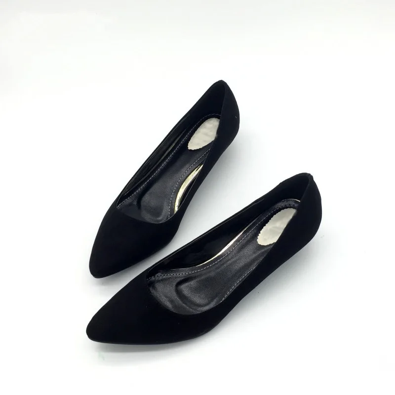 US $15.41 Ceyaneao Women Low Heel Pumps Spring Autumn Flock Plain Shallow Slip On Female Pumps Shoes Ladies Casual Single Shoes