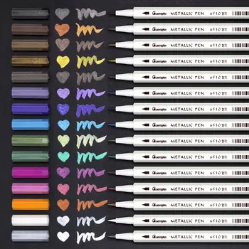 

Multi Color Pens Highlighters Water Based Metallic Pens Bursh DIY Crafts Glass Wedding Photo Album Pens Point Marker 12/15 Color