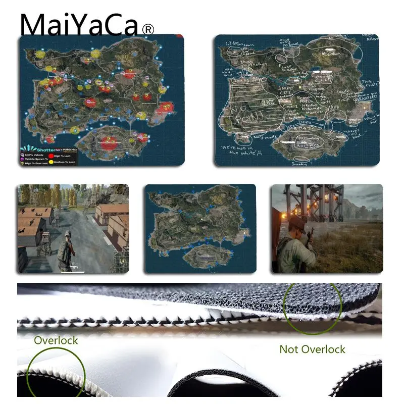 

MaiYaCa In Stocked PUBG Game map Gamer Speed Mice Retail Small Rubber Mousepad Unique Desktop Pad Game Mousepad