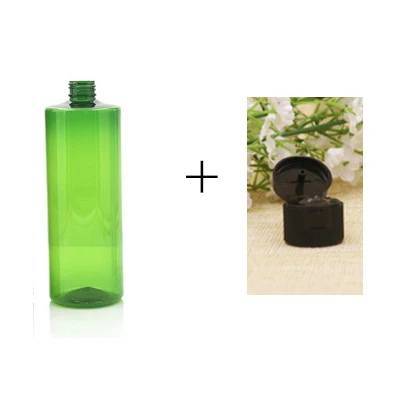 Sedorate 20 шт./партия 500 мл ПЭТ многоразовая бутылка для косметики пластиковая бутылка с откидной крышкой контейнер для шампуня и лосьона JX035 - Цвет: green with black cap